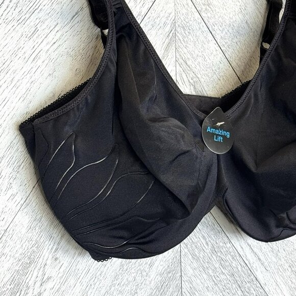 Bali Live It Up Seamless Underwire Bra Black Womens Size 38 DDD NWT NEW - Picture 2 of 7